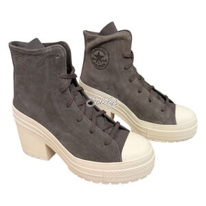 Converse Chuck 70 De Luxe Heel Platform Nubuck Leather Coffee Sneaker Boot 8.5
